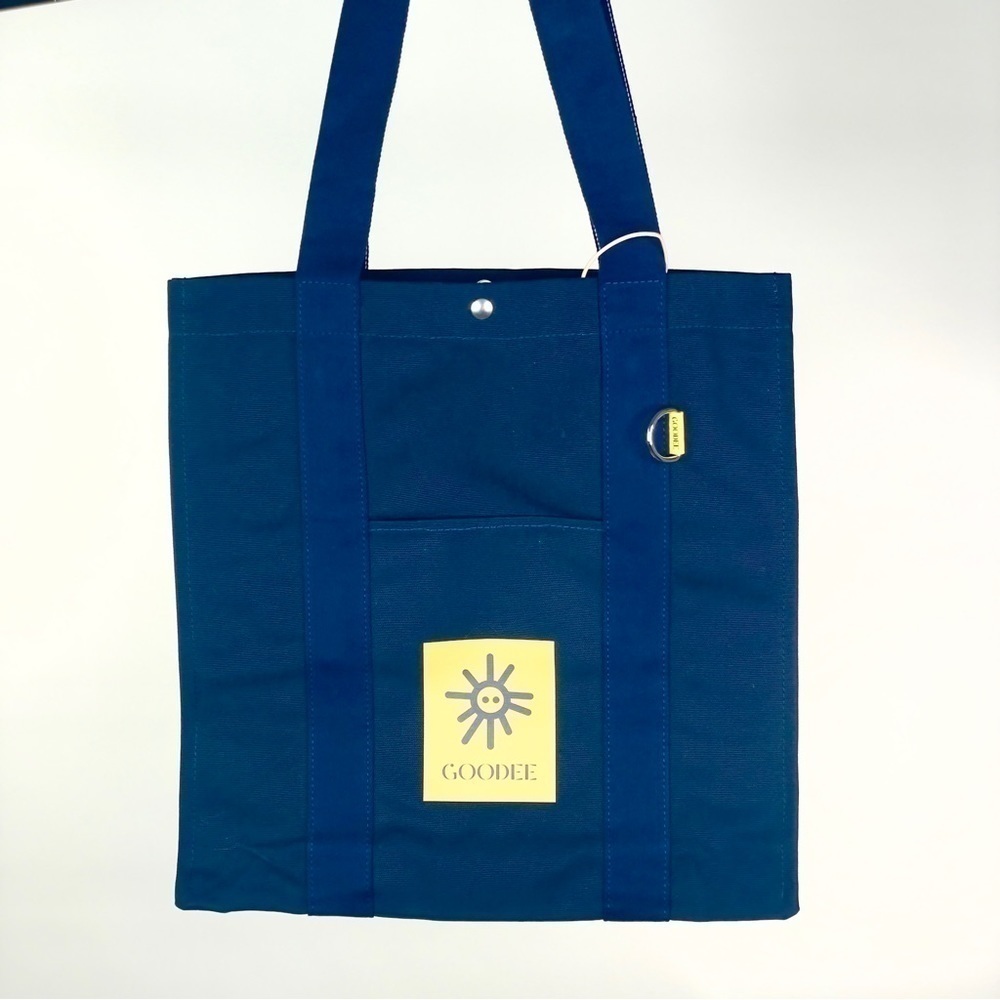 NWT LAST ONE Bassi Market Handcrafted Tote in Navy Blue - Picture 2 of 6